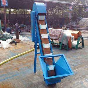 斗式垂直提升機送皮用方帶轉5彎式條